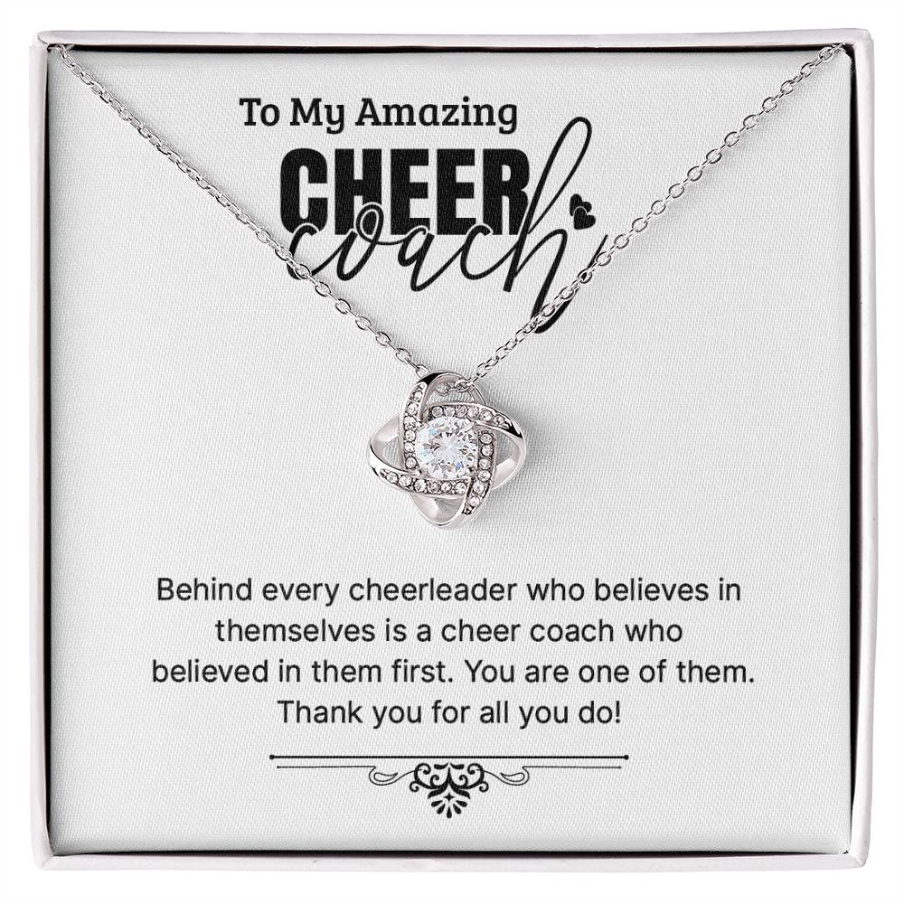 Cheer Coach Appreciation Necklace - Thank You For Believing In Me, A Heartfelt Tribute To Amazing Cheer Coaches - Unique Gift For Cheerleaders