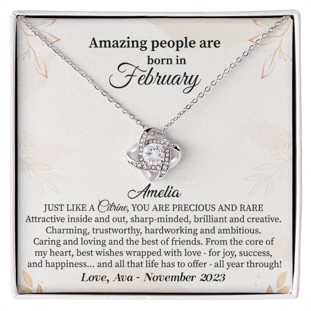 February Birthday Necklace Gift for Her – Sentimental Jewelry Box