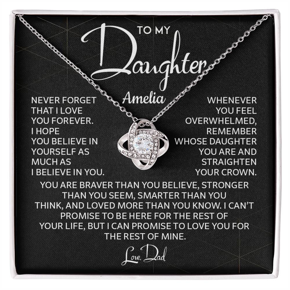 To My Daughter Necklace Gift from Dad – Message Card