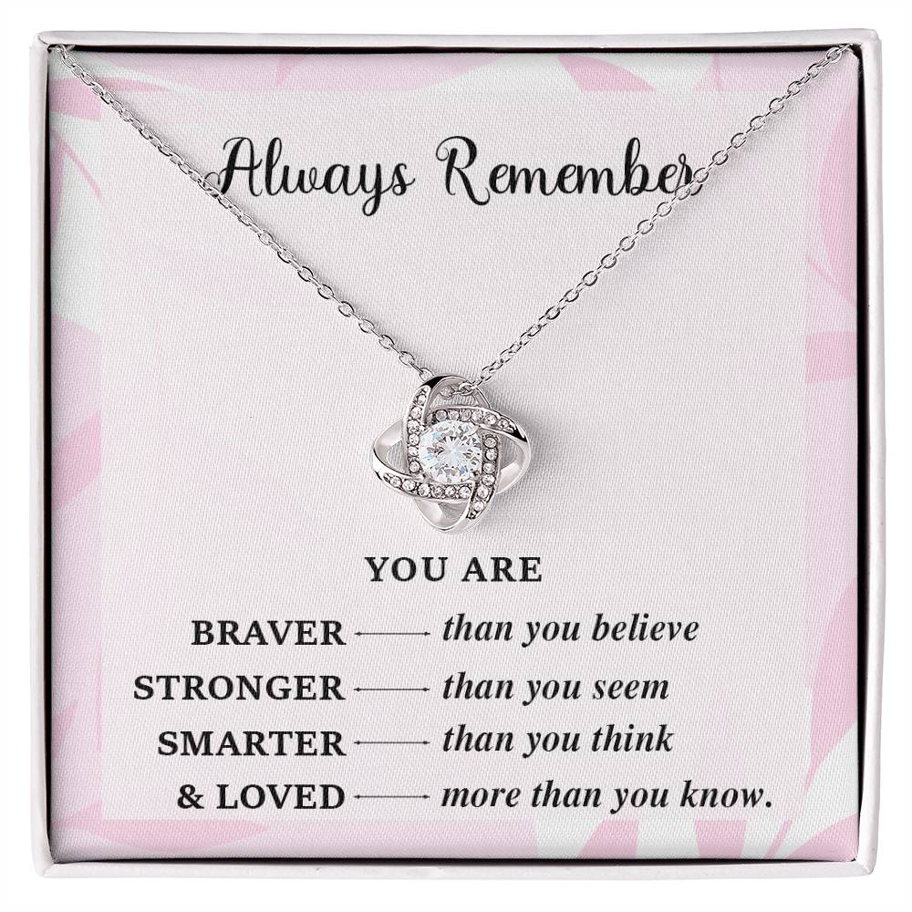 Always Remember Necklace – Encouragement Gift for Her Strength & Bravery