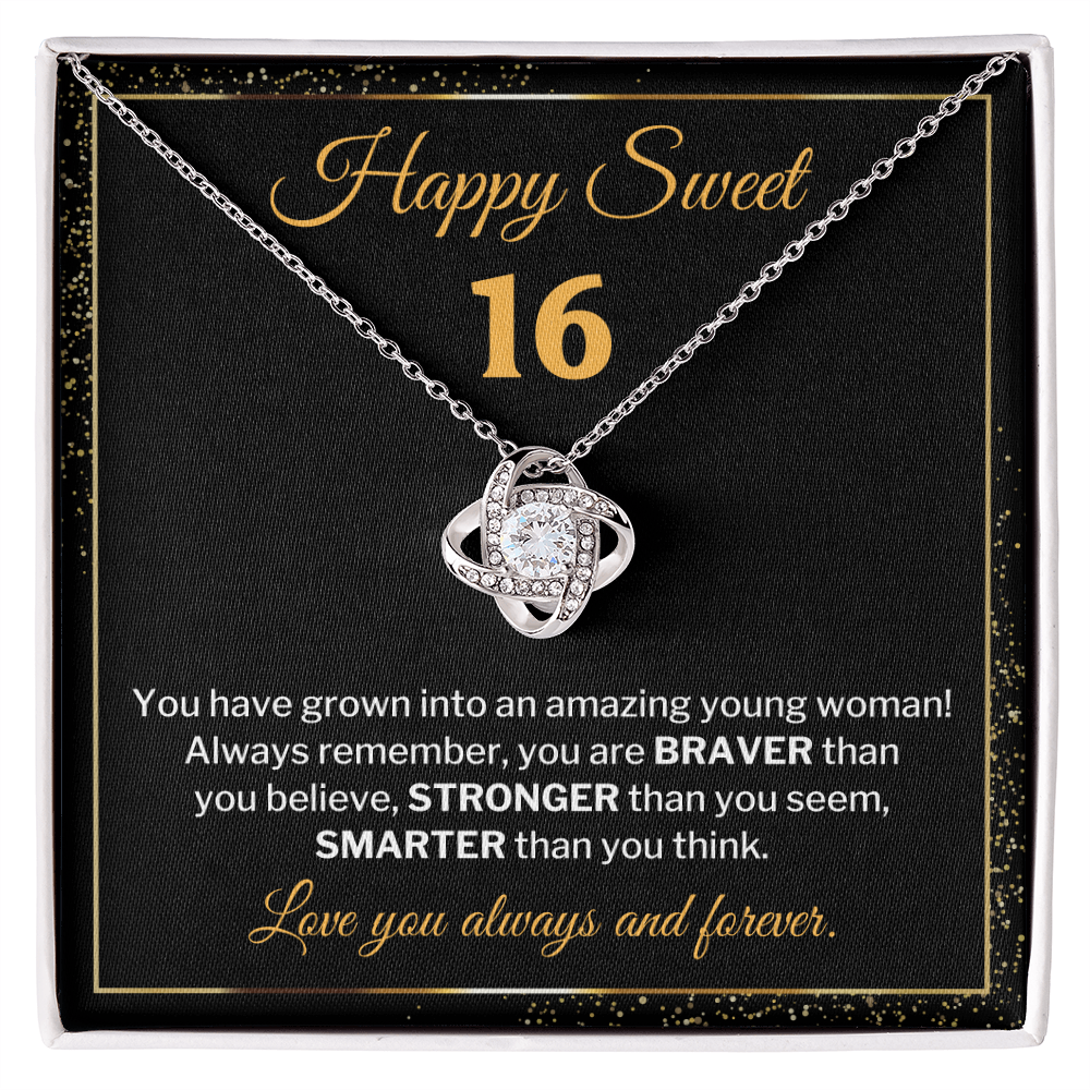Sweet 16 Necklace Gift With Loving Message Card