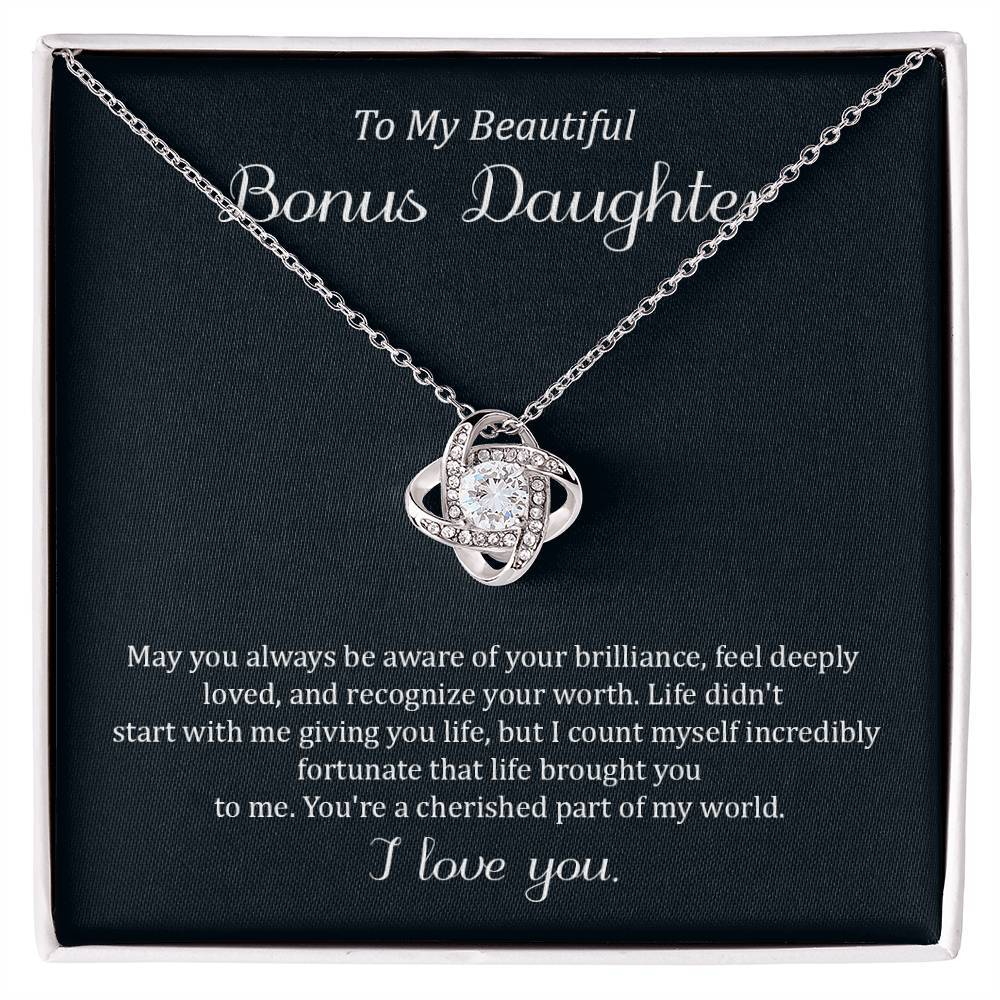 Bonus Daughter Gift from Stepmom with Love Knot Necklace