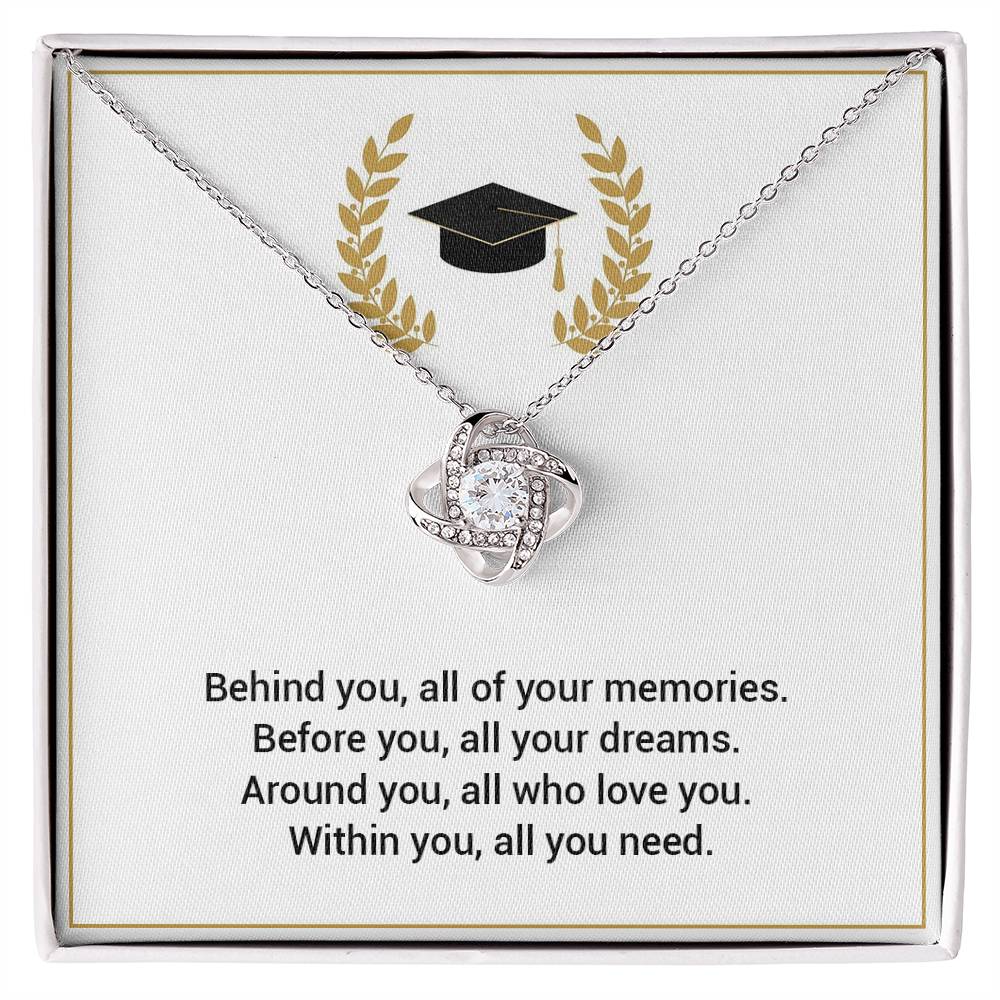 Graduation Necklace Gift with Cap & Laurel Design