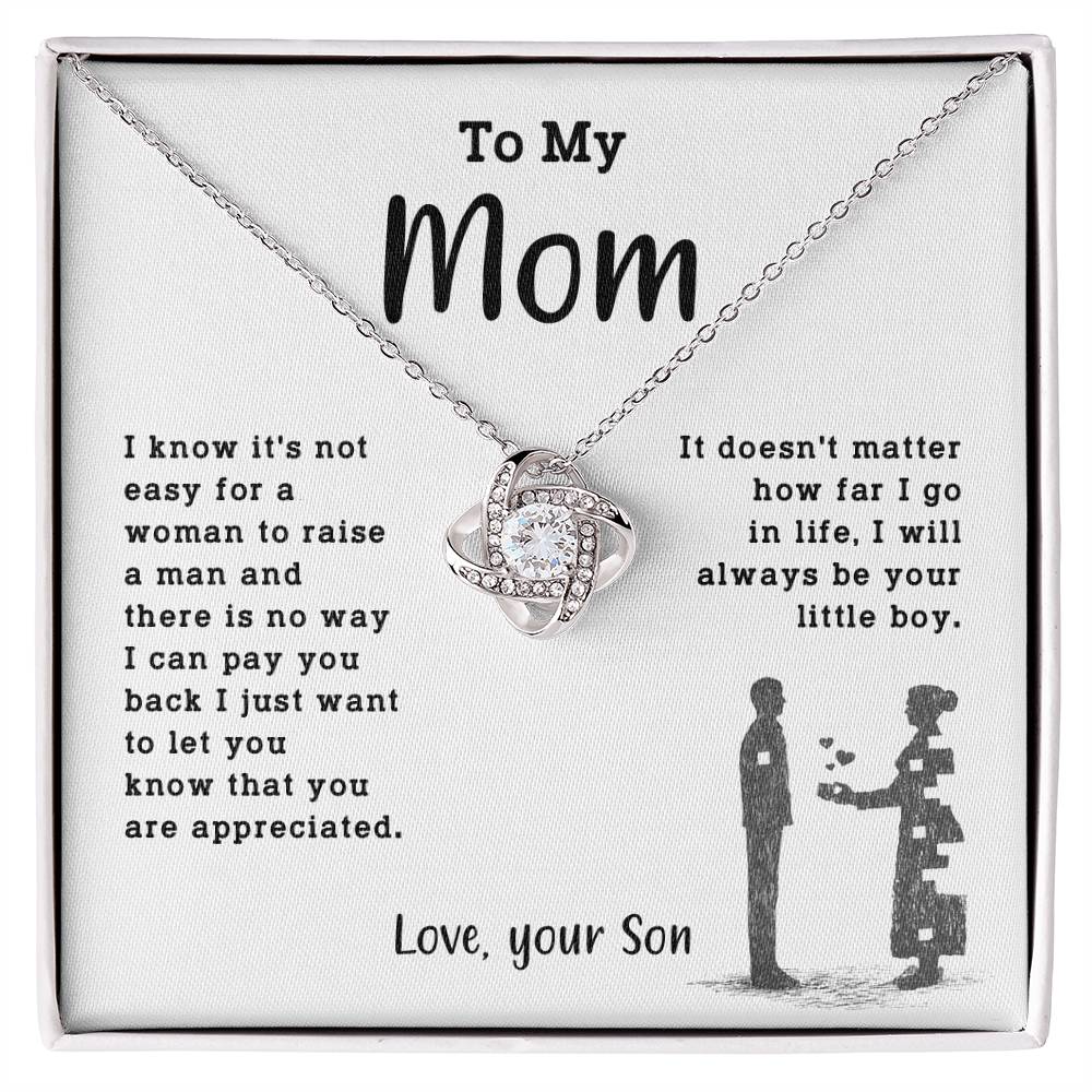 Necklace Gift for Mom From Son With Message & Jewelry Box