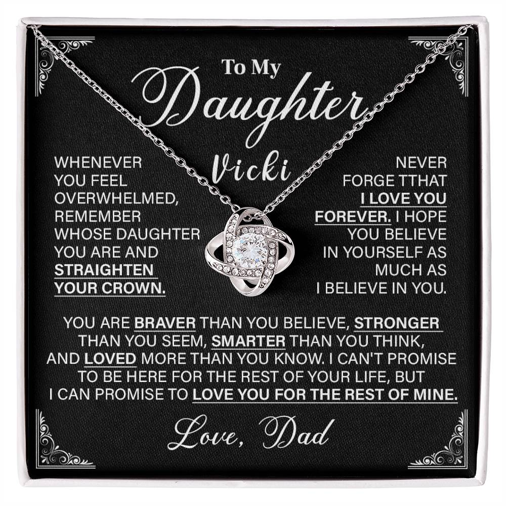 To My Daughter Necklace from Dad – Gift with Message Card