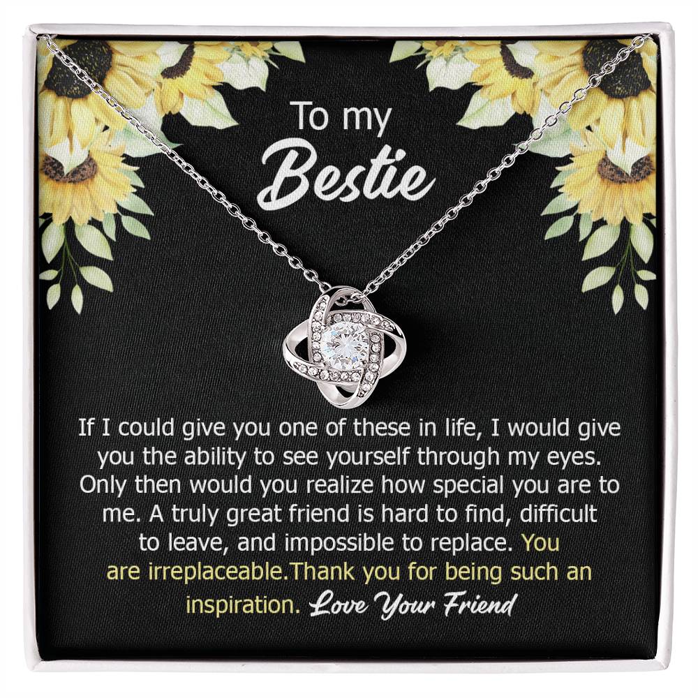 Bestie Necklace Gift with Sunflower Message Card for Friendship Appreciation
