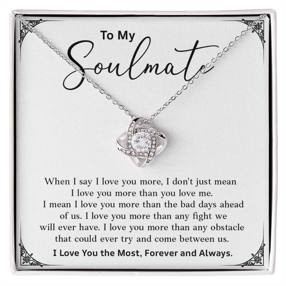 Soulmate Necklace Gift – I Love You the Most Card