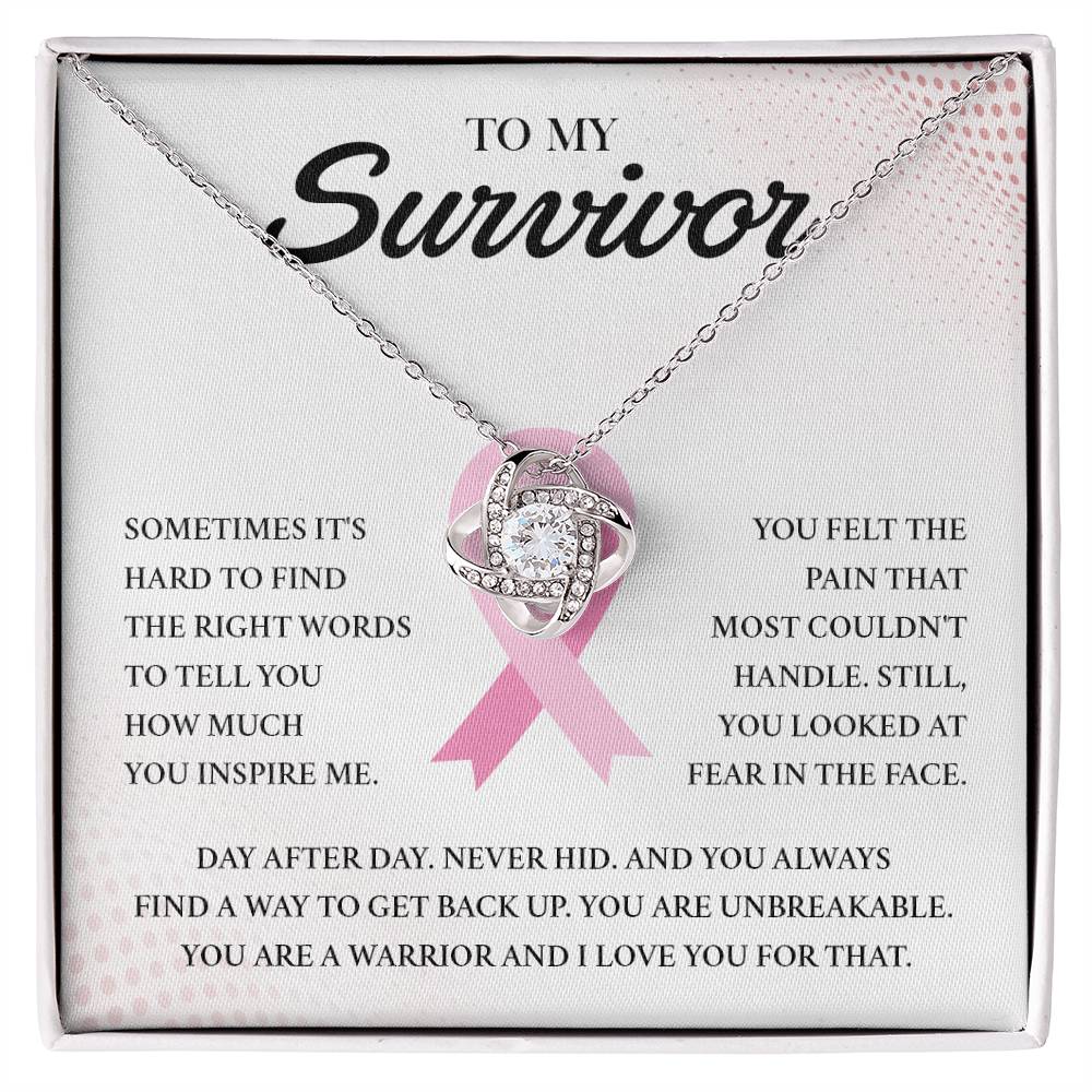 Breast Cancer Survivor Necklace – Warrior Gift with Pendant