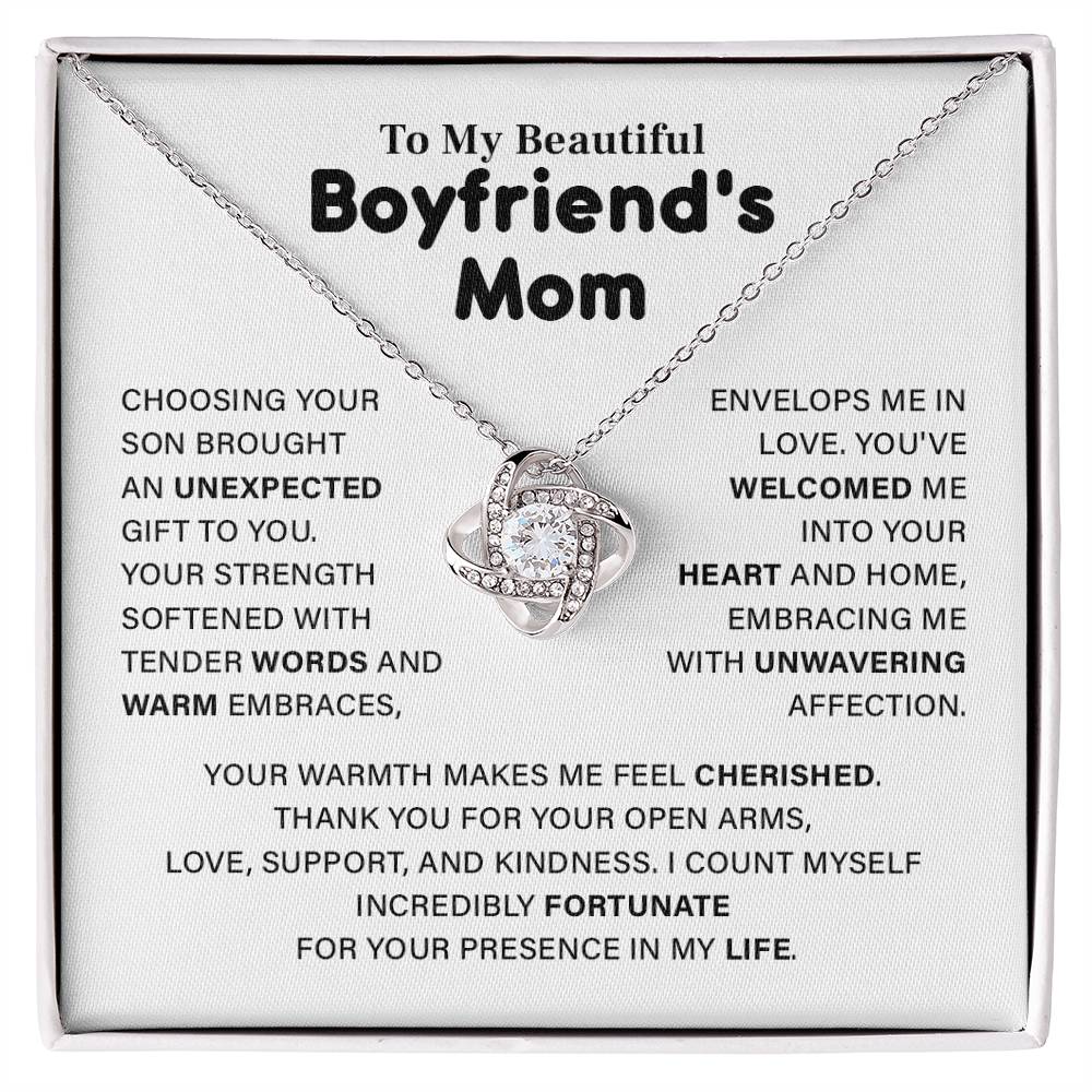 Boyfriend’s Mom Necklace – Appreciation Gift with Message Card