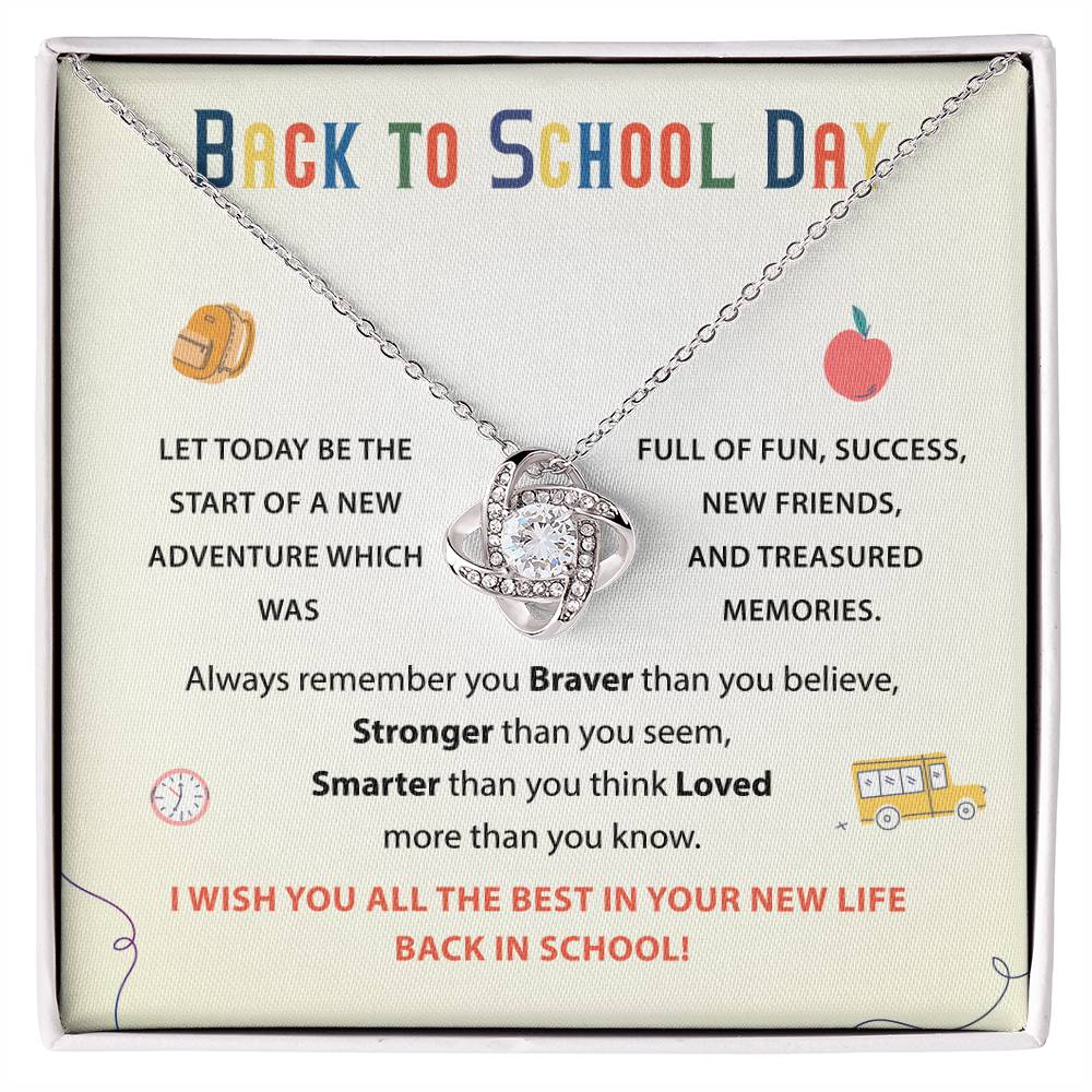 Back to School Necklace Gift for Daughter with Inspirational Card