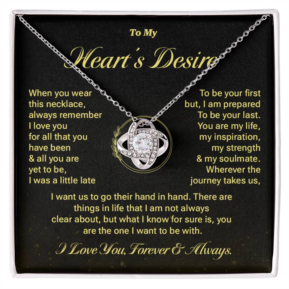 Heart’s Desire Necklace Gift – Message Card & Box