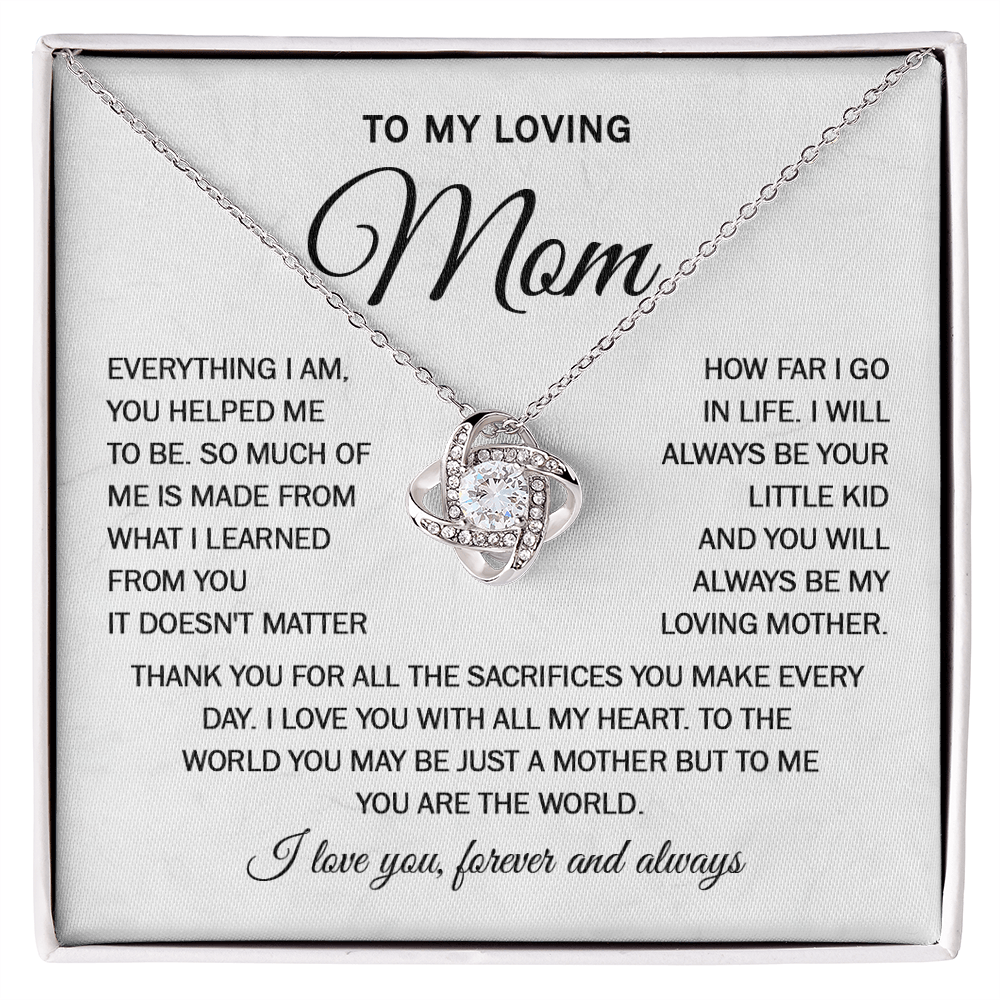 Mother Necklace from Daughter or Son with Message Card