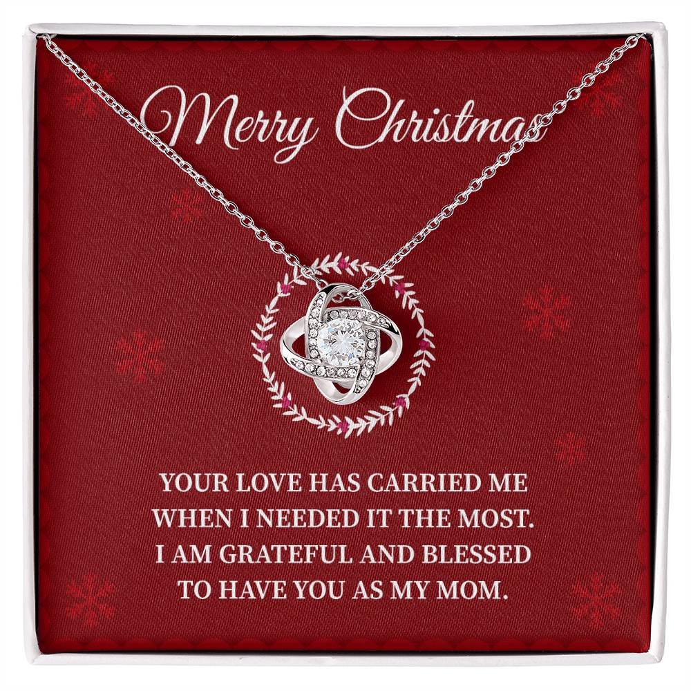 Christmas Necklace Gift for Mom Holiday Message Card and Gift Box