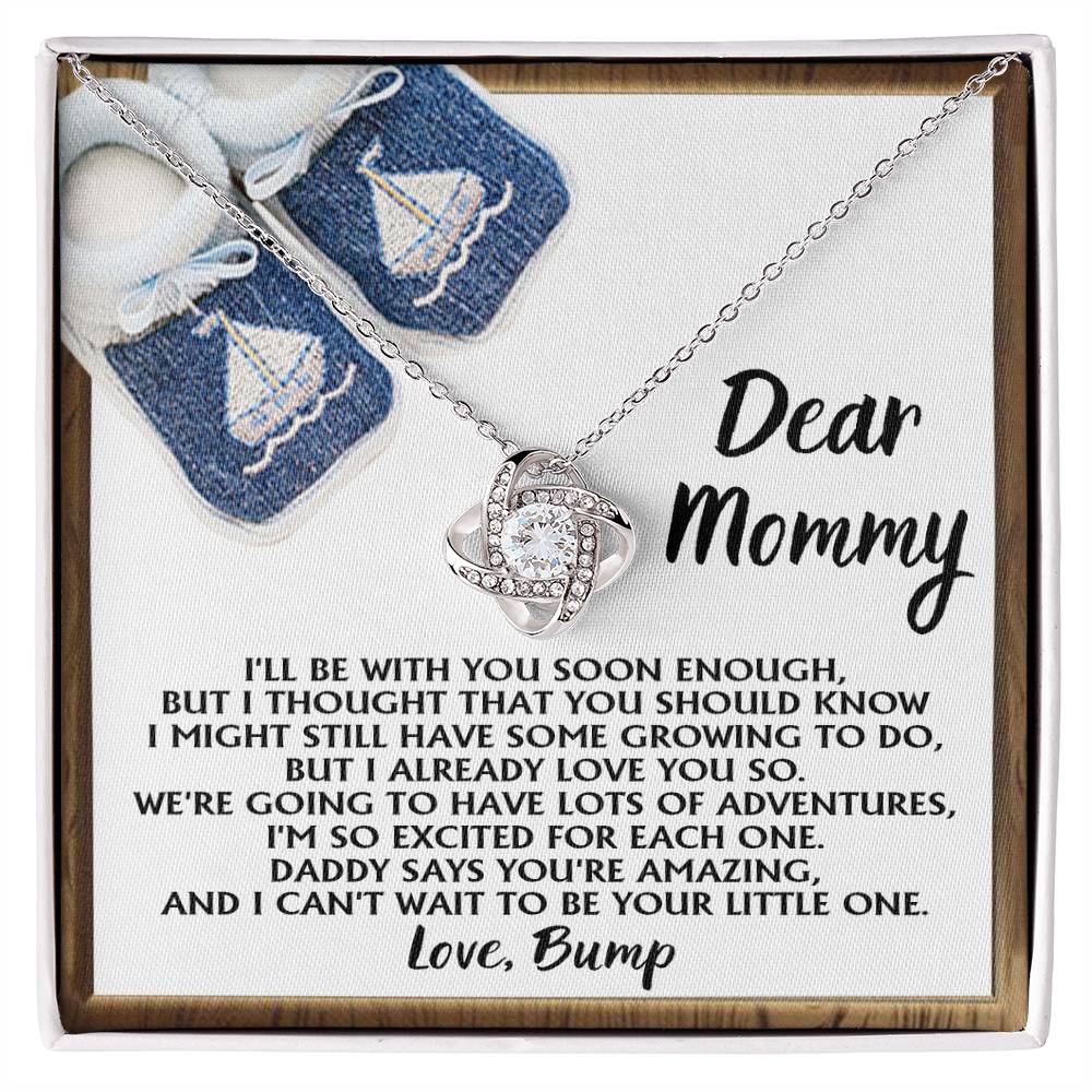 Pregnancy Necklace for Mommy – Baby Boy Gift from Bump with Poem