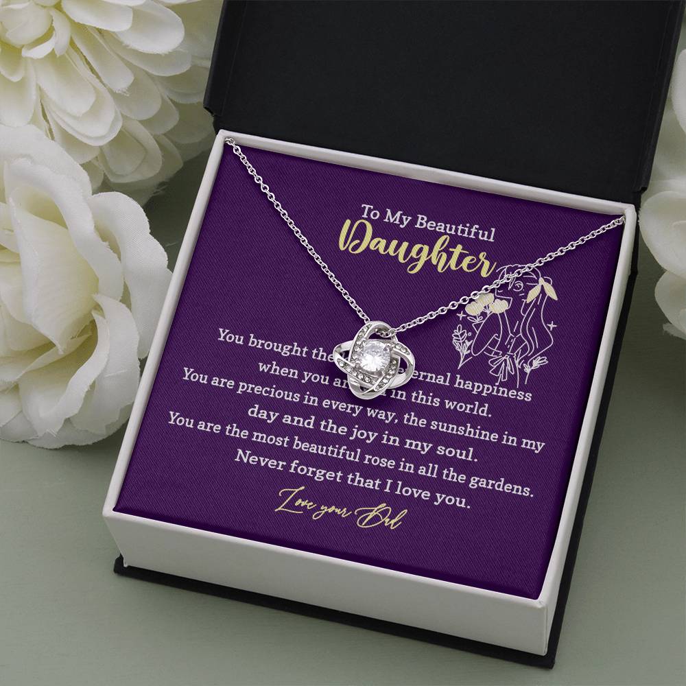 Daughter Necklace Gift from Dad with Message Card
