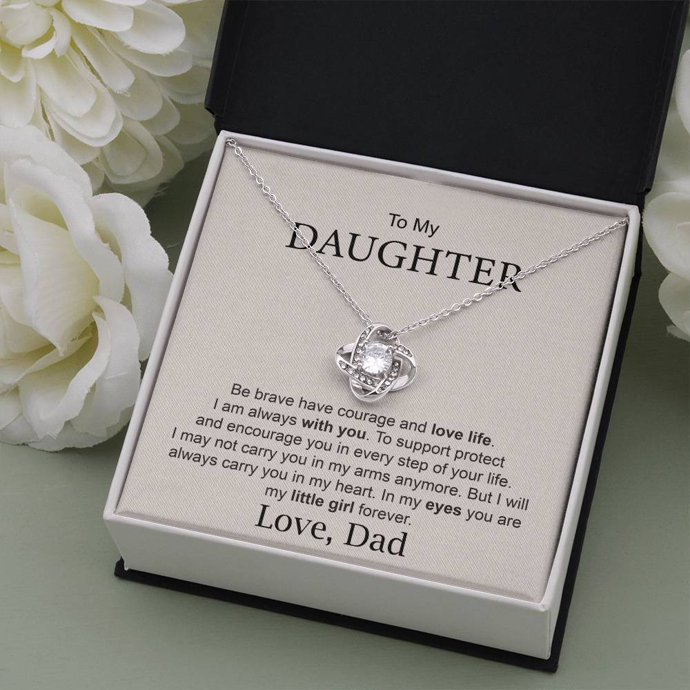 Daughter Gift from Dad – Courage & Love Life Necklace