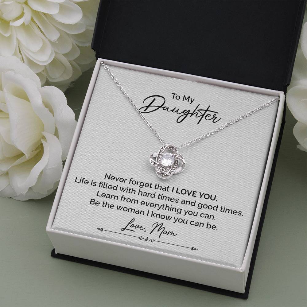 To My Daughter Necklace from Mom with Inspiring Note