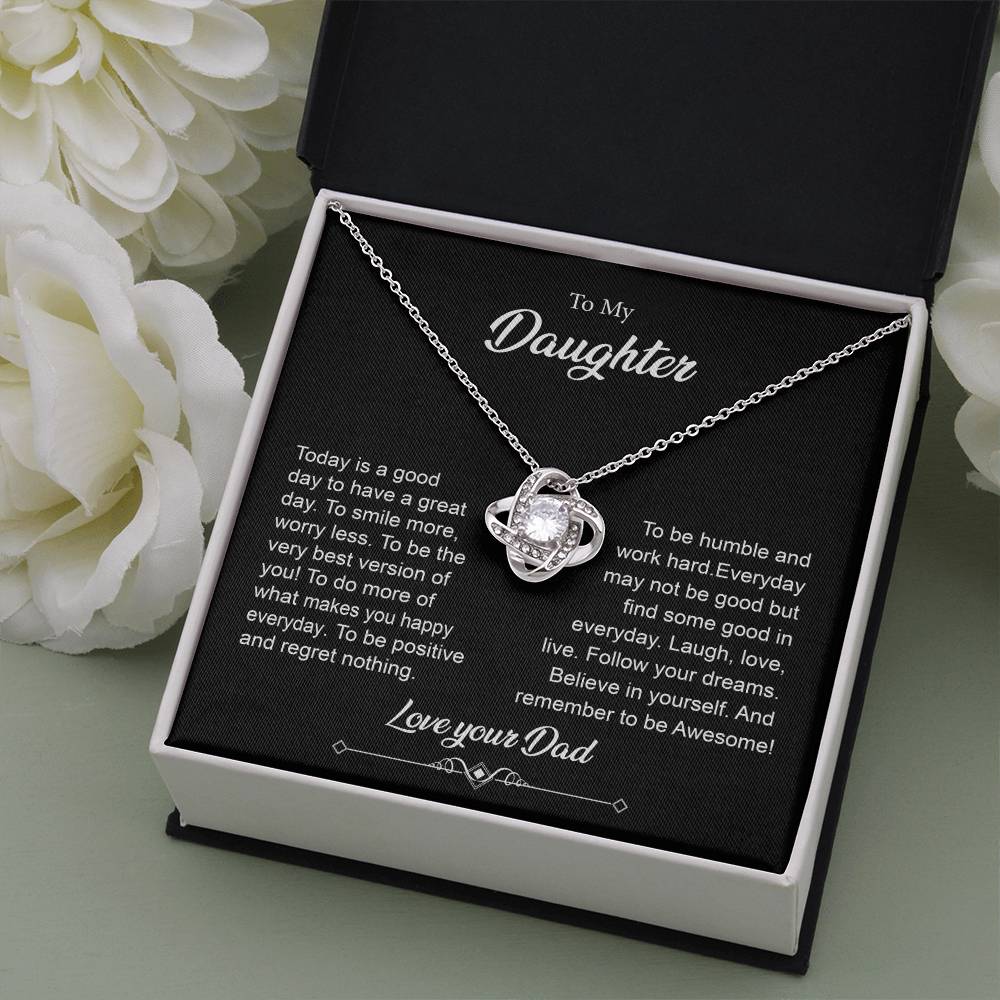 Daughter Gift Necklace from Dad with Inspirational Card