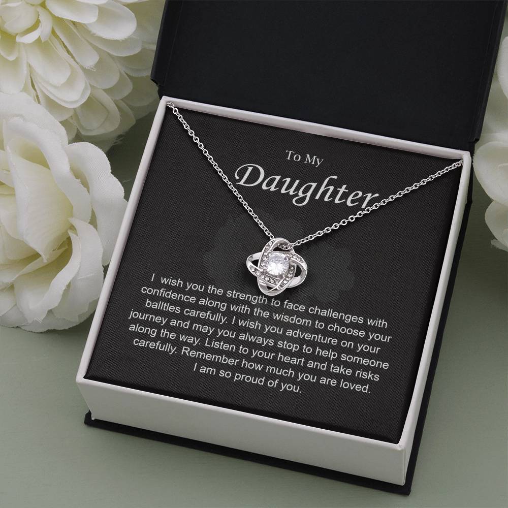 To My Daughter Necklace with Inspirational Note