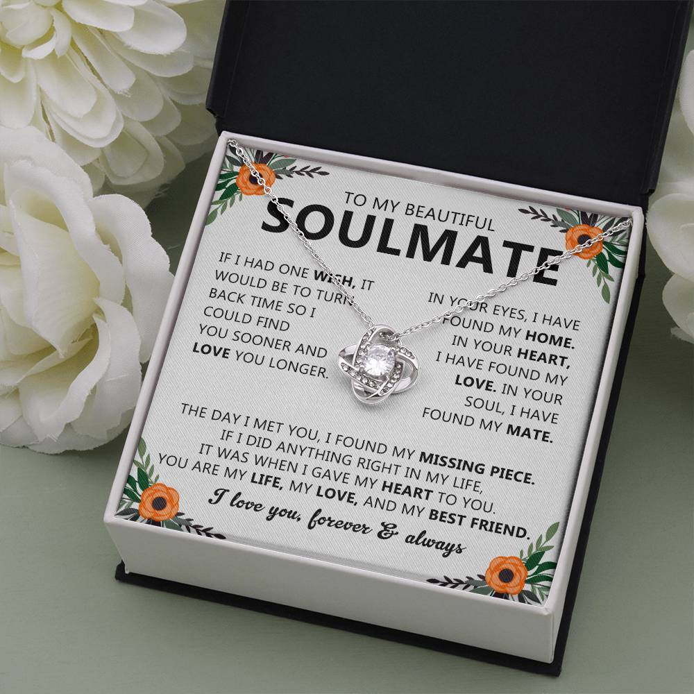 Soulmate Necklace Gift for Women, With Romantic Message Card