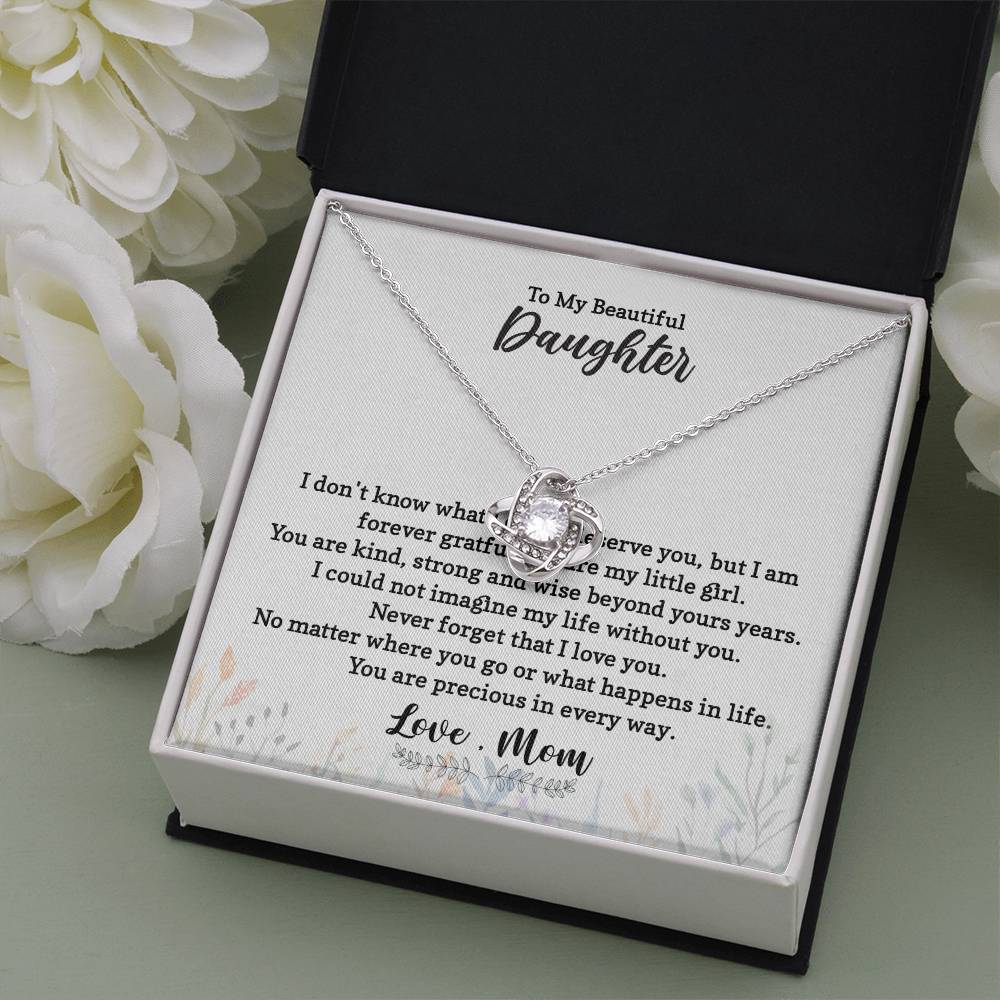 Daughter Necklace Gift from Mom with Loving Card