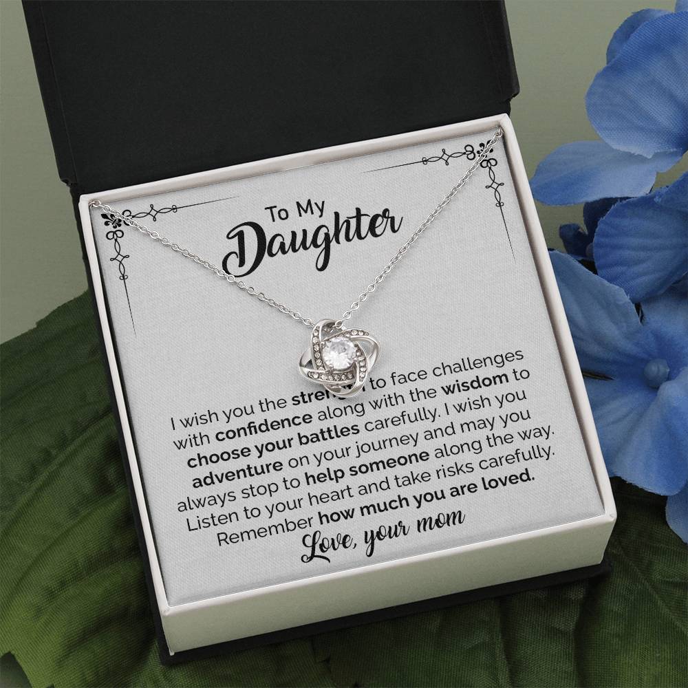 Daughter Gift Necklace from Mom with Message Card