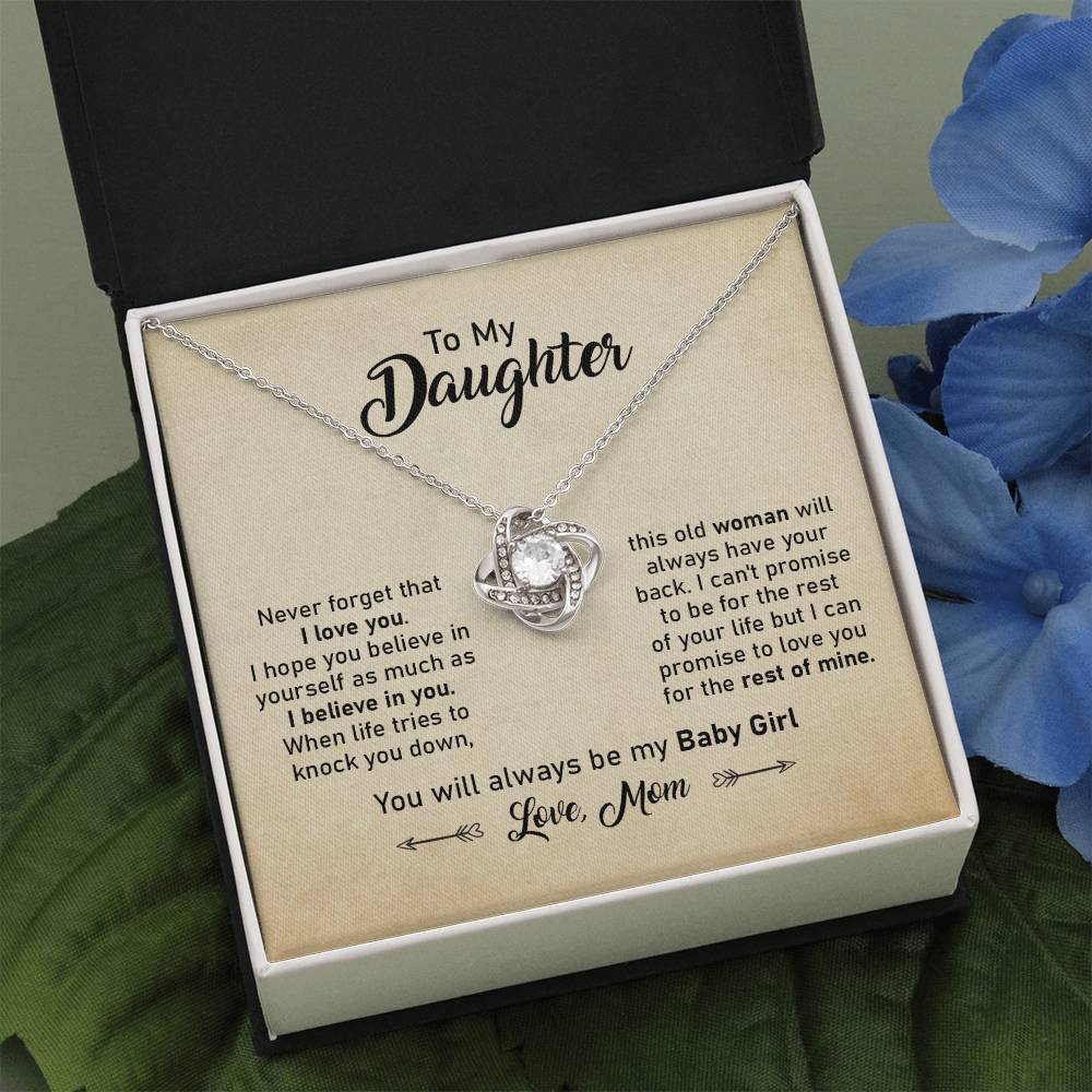 Daughter Necklace Gift from Mom with Inspirational Card