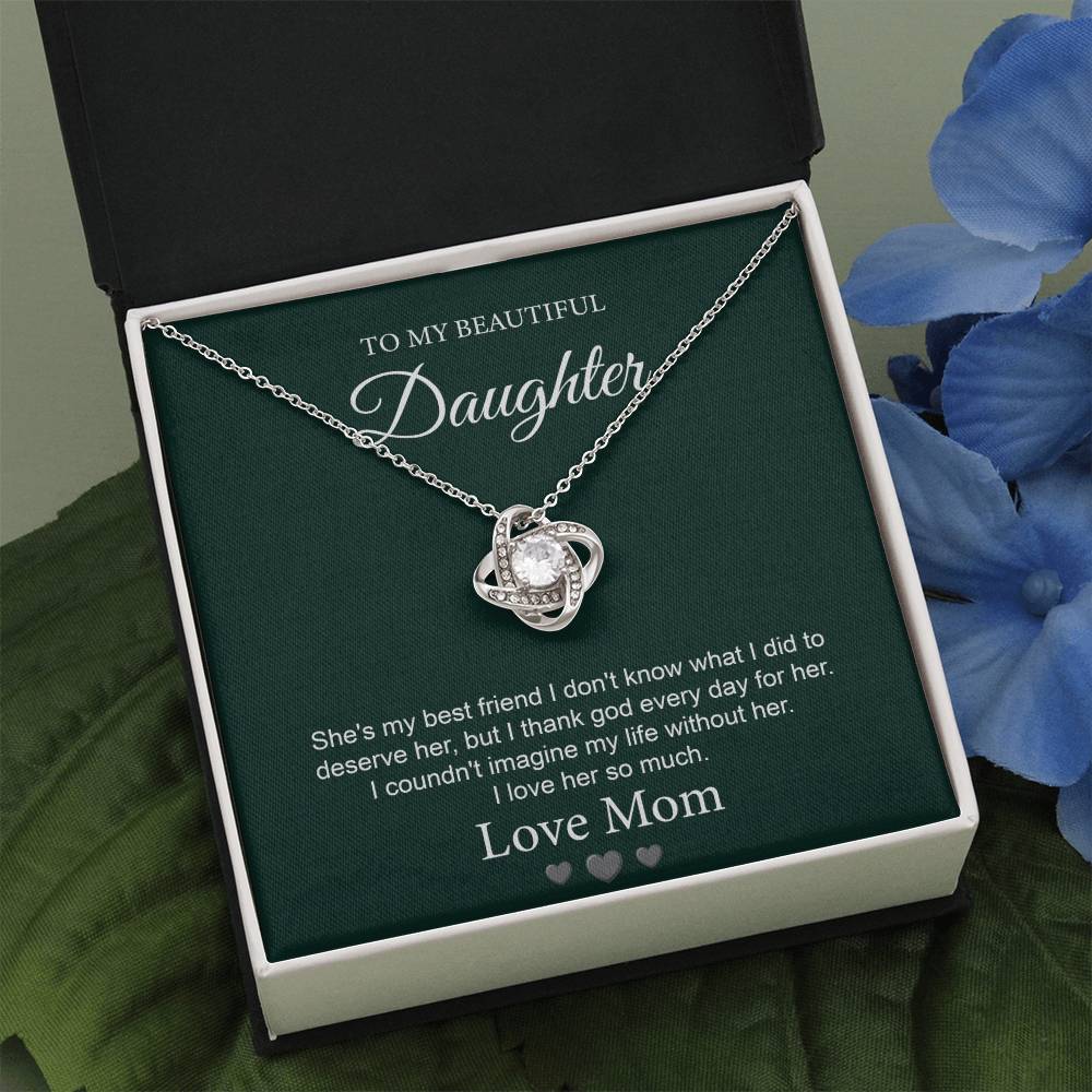 Daughter Necklace with Message from Mom