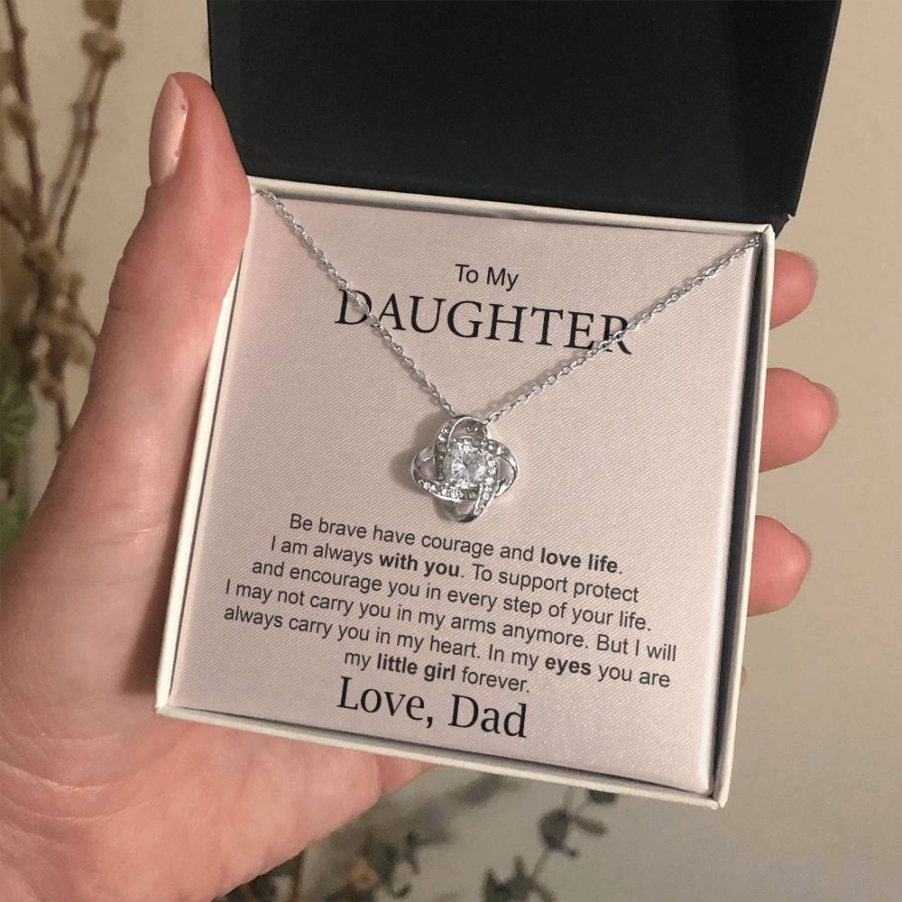 Daughter Gift from Dad – Courage & Love Life Necklace