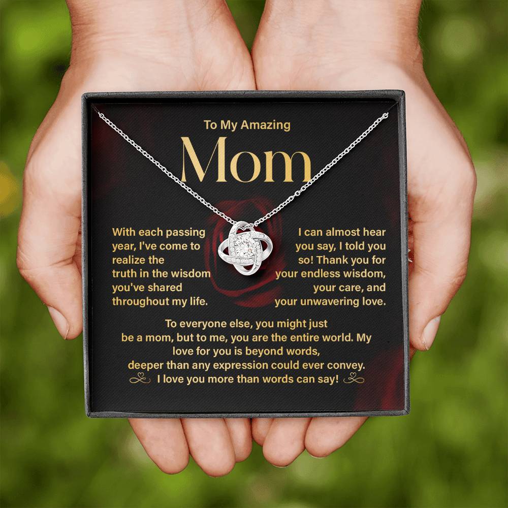 Amazing Mom Necklace Gift with Message Card