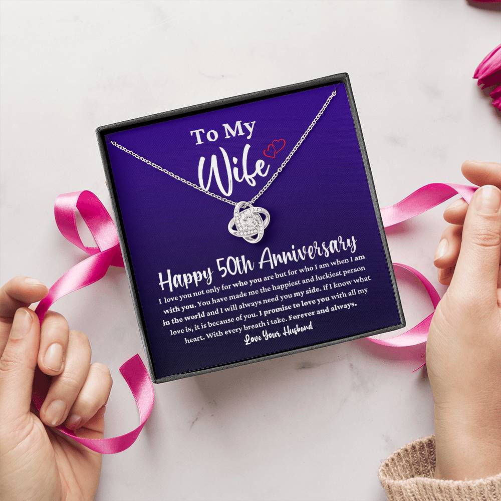 50th Anniversary Necklace Gift for Wife From Husband