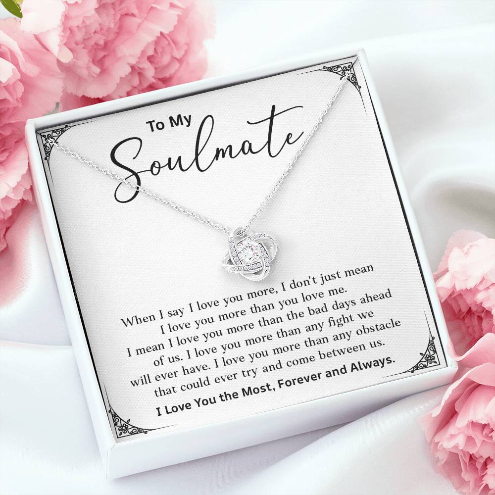 Soulmate Necklace Gift – I Love You the Most Card