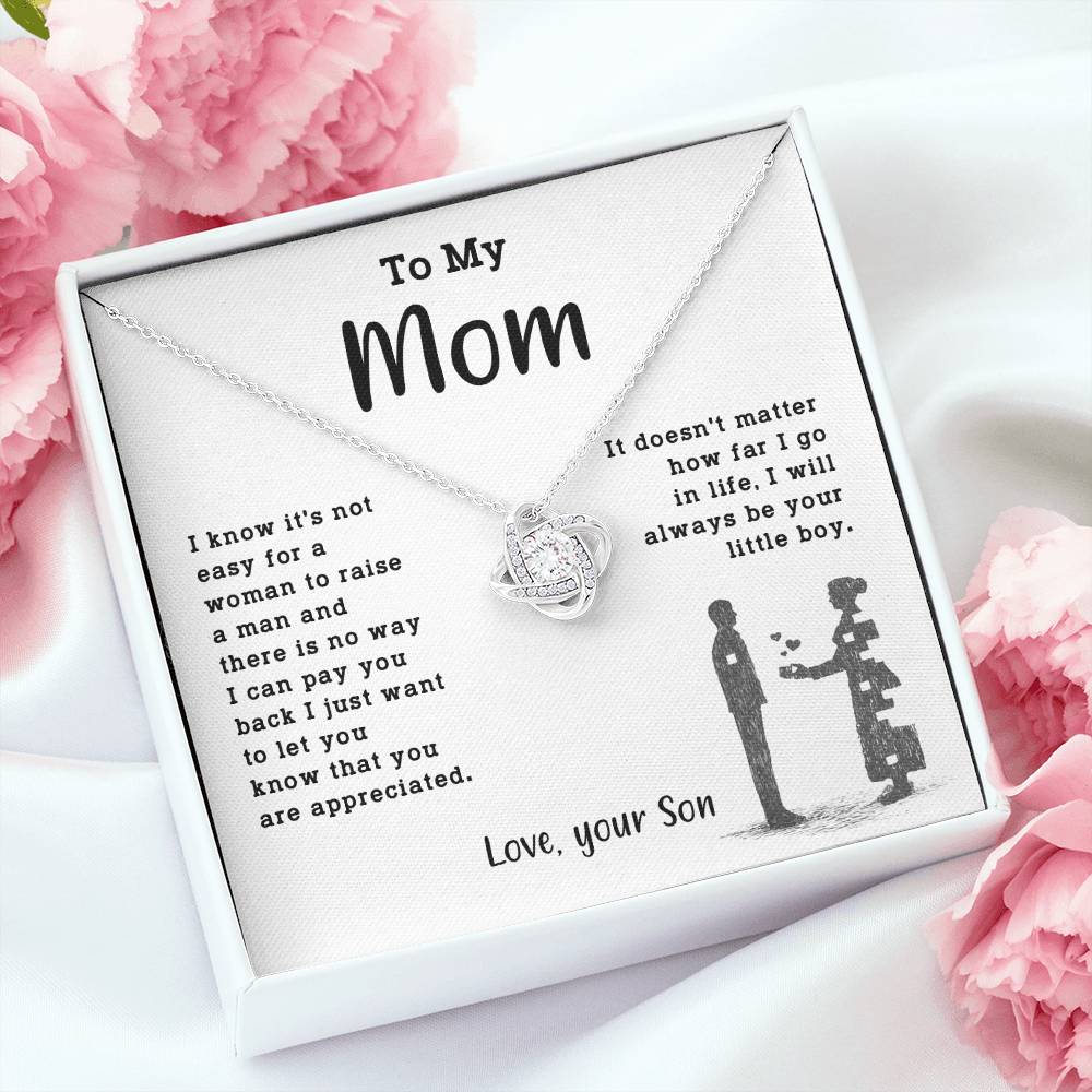 Necklace Gift for Mom From Son With Message & Jewelry Box