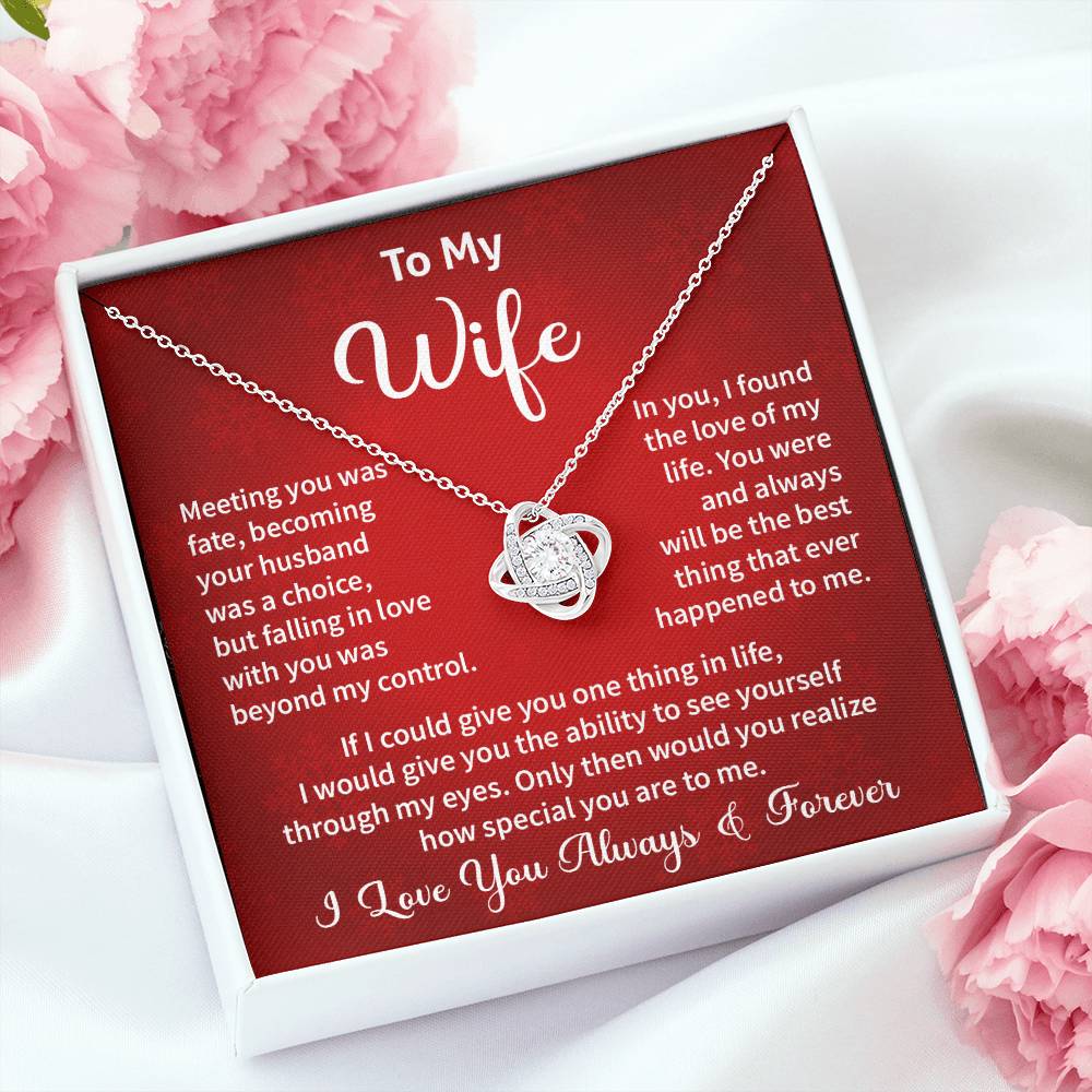 Romantic Wife Necklace Gift from Husband Love You Always & Forever Message Card