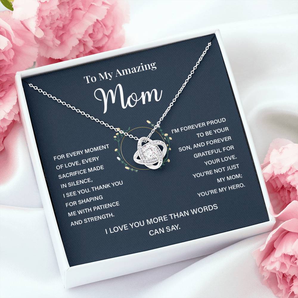 Necklace Gift for Mom from Son with Inspirational Message
