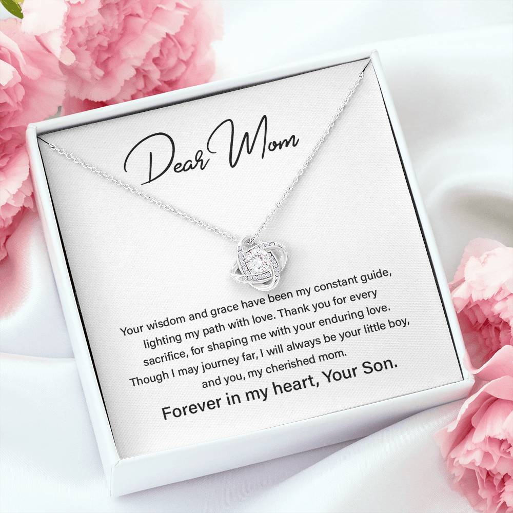 Heartfelt Necklace from Son to Mom with Keepsake Message Card
