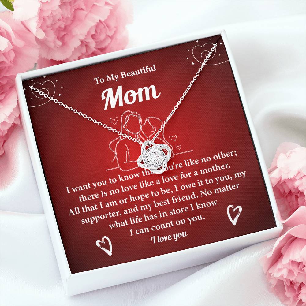 Mom Necklace Gift from Daughter with Gift Box