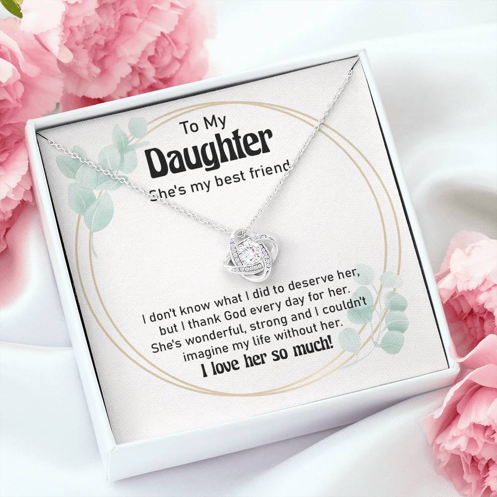 Daughter Necklace from Parent with Heartfelt Card