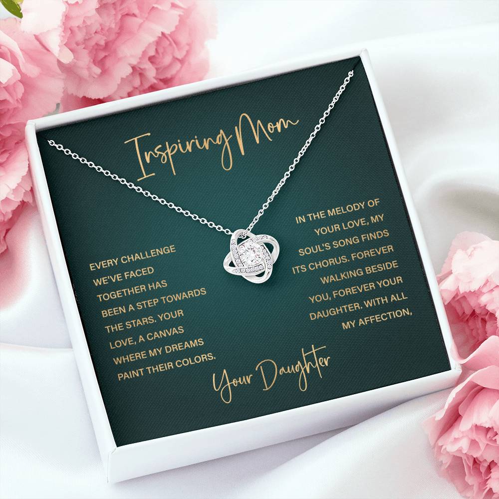 Inspiring Mom Necklace – From Daughter with Heartfelt Message Card