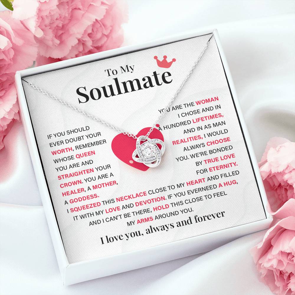 Soulmate Gift Necklace for Her – Message Card Included