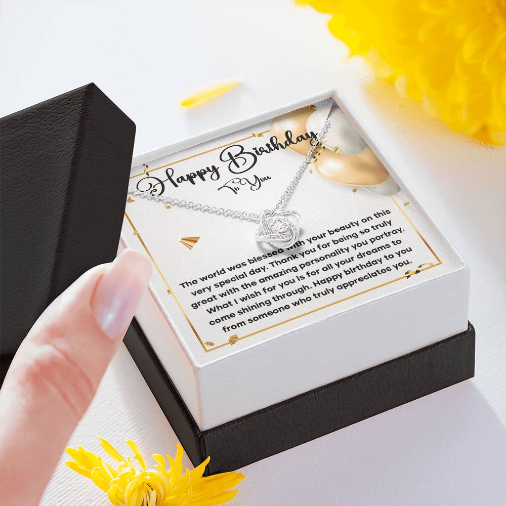 Birthday Necklace Gift for Her – Heartfelt Message Card
