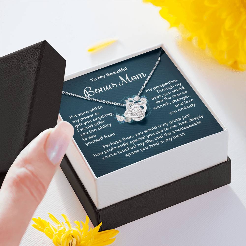 Bonus Mom Necklace Gift with Heartfelt Message Card