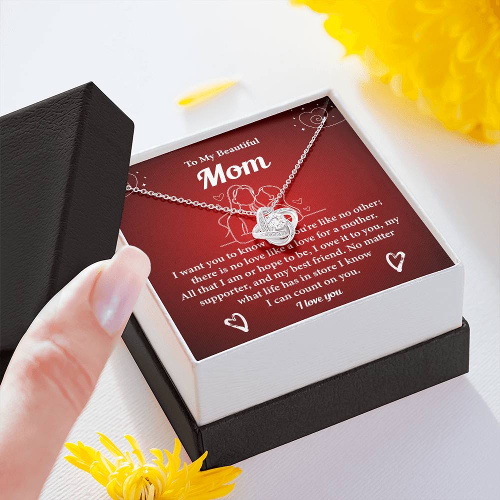 Mom Necklace Gift from Daughter with Gift Box