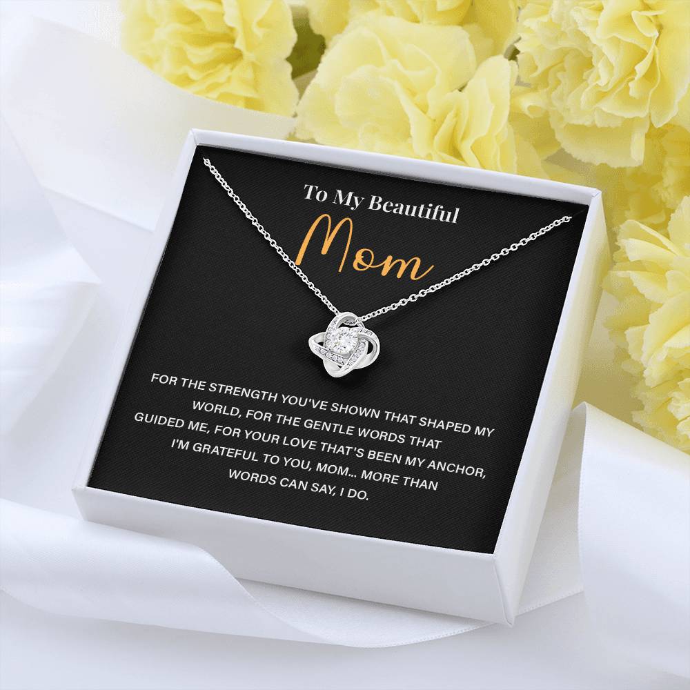 Mom Necklace Gift From Child With Thank You Message