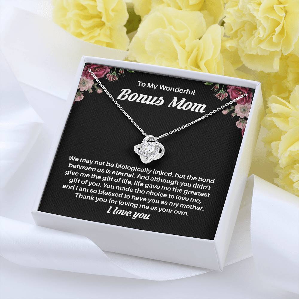 Bonus Mom Necklace Gift – Thank You for Loving Me