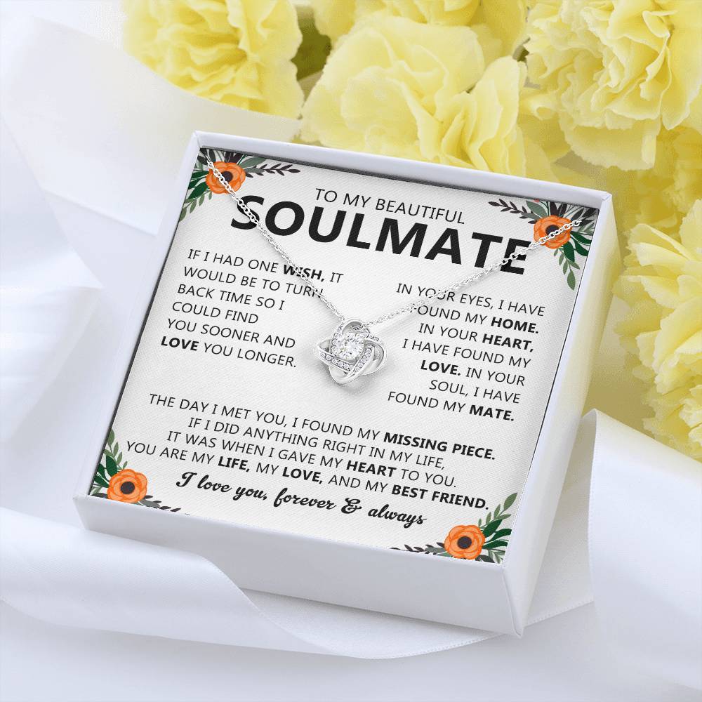 Soulmate Necklace Gift for Women, With Romantic Message Card