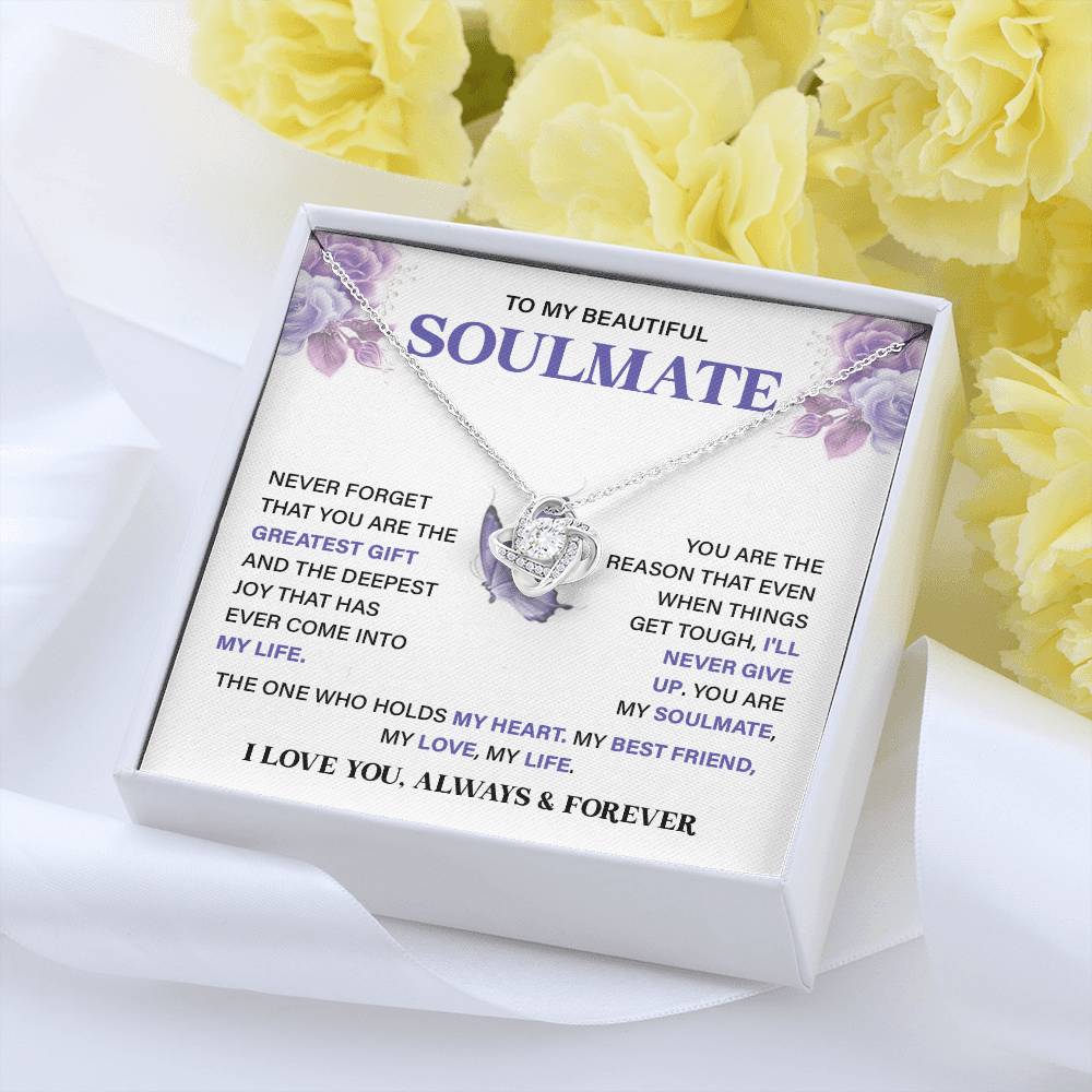 Soulmate Necklace Gift for Her – Card & Gift Box