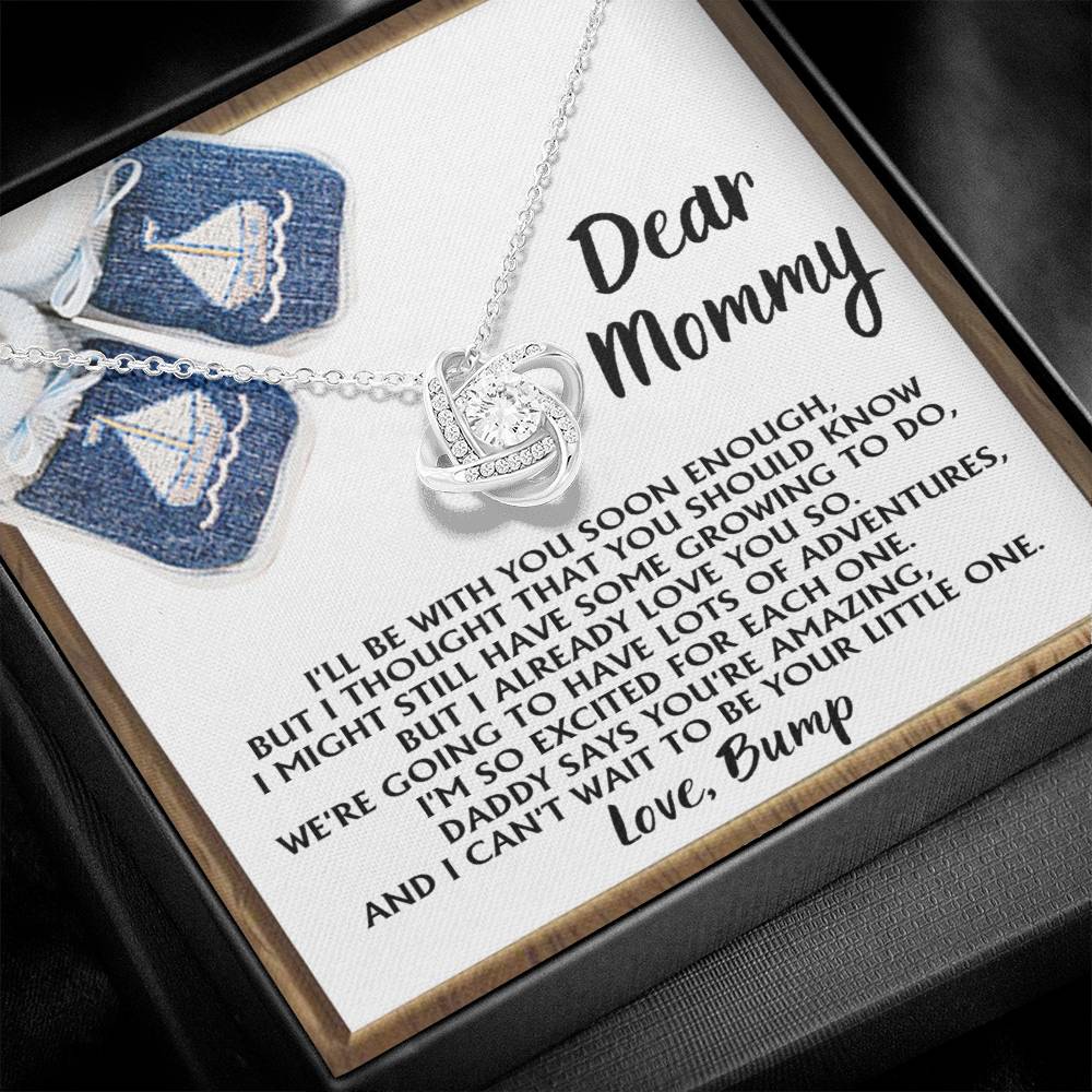 Pregnancy Necklace for Mommy – Baby Boy Gift from Bump with Poem