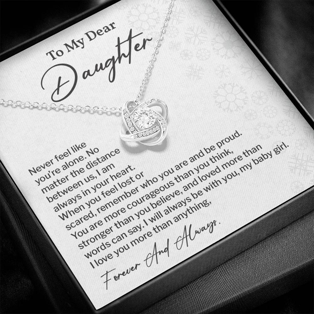 To My Dear Daughter Love Knot Necklace Emotional Love Knot Jewelry For Daughter Motivational Love Knot Necklace For Daughter Forever Love Daughter Necklace Emotional Keepsake Necklace For Daughter Motivational Gift For Daughter Emotional Jewelry Gift