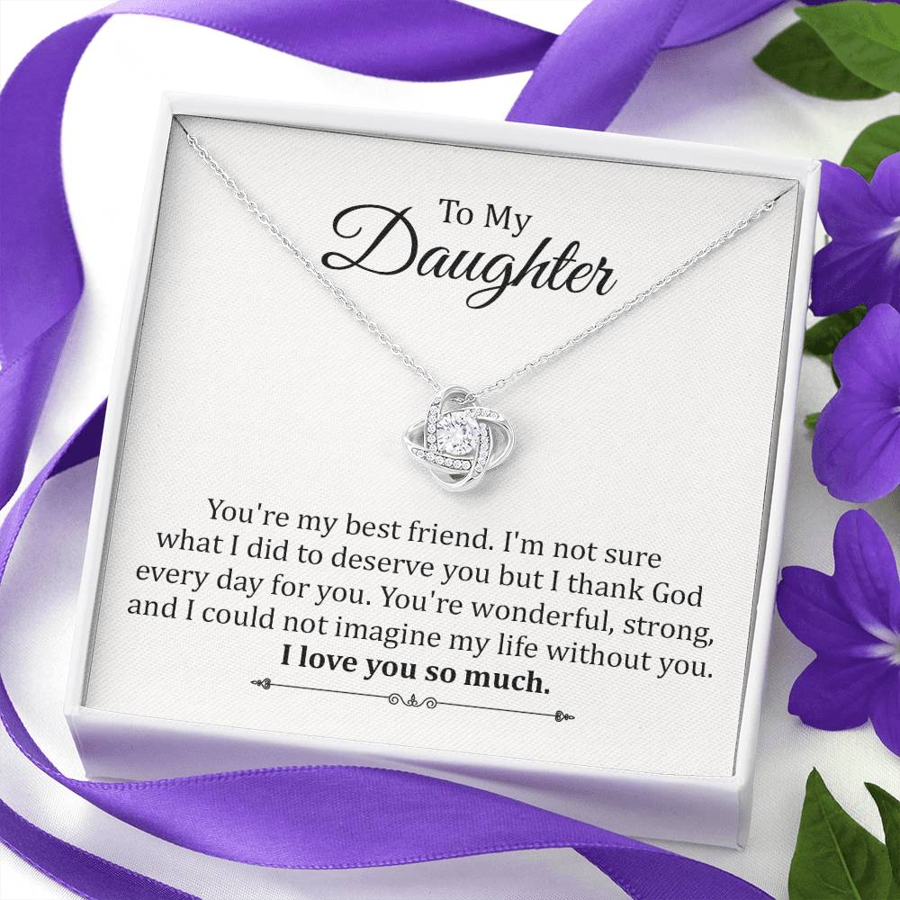 Daughter Necklace Gift from Mom with Love Note